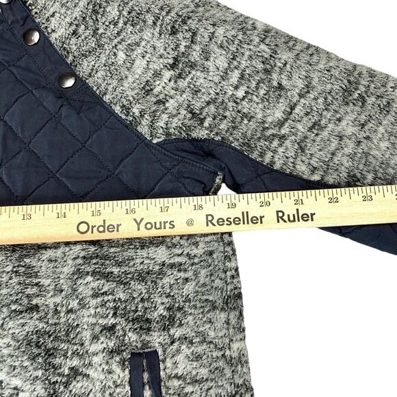 Abercrombie & Fitch Pullover Women's Small Gray Fleece Mock Neck Snap Button - Picture 4 of 16
